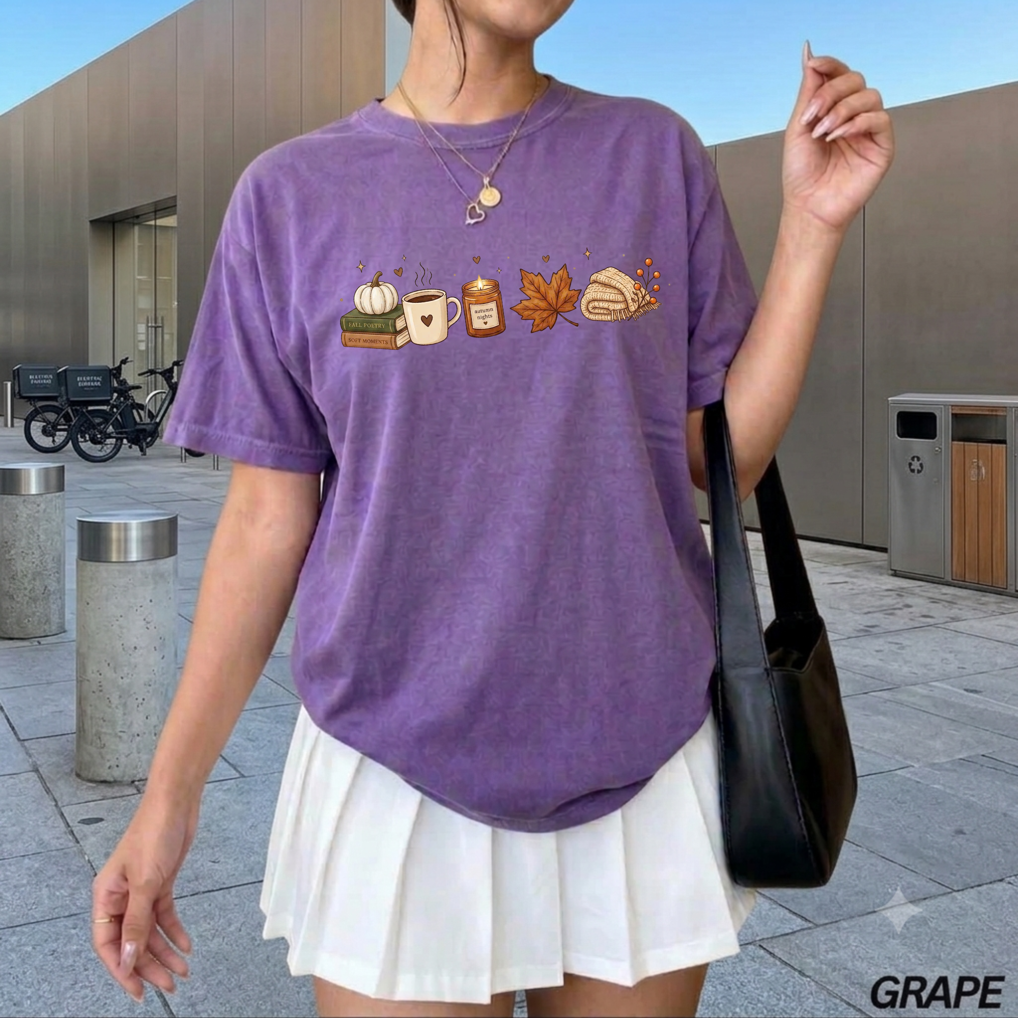 Cozier Fall Comfort Colors Shirt, Autumn Aesthetic T-shirt, Cute Pumpkin and Coffee Book Lover Tee