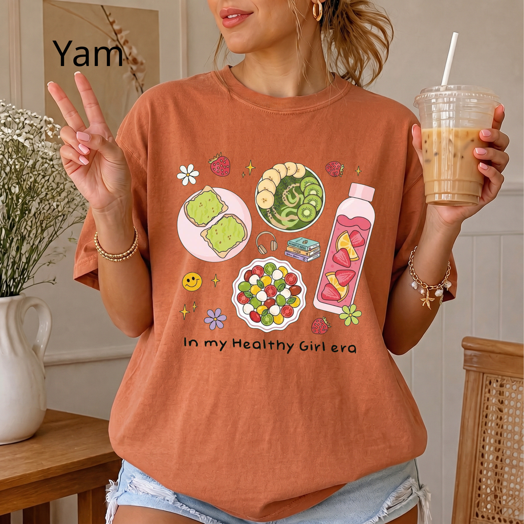 In My Healthy Girl Era T-Shirt, Wellness Lifestyle Tee, Fitness Motivation Gift