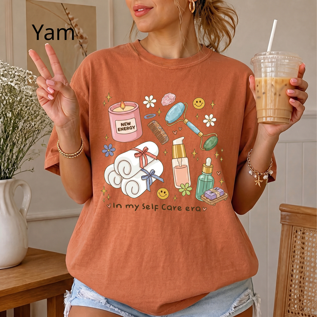 "In My Self Care Era" T-Shirt, Cute Spa Day Graphic Tee, Skincare Routine Shirt
