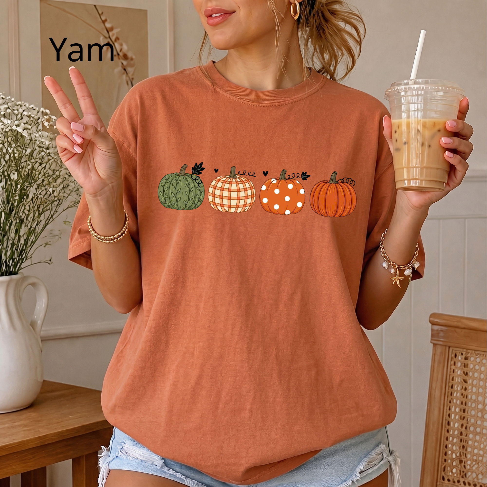 Fall Pumpkin Patch T-Shirt, Cute Autumn Graphic Tee, Pumpkin Season Shirt, Farmhouse Fall Vibes Tee, Thanksgiving Shirt