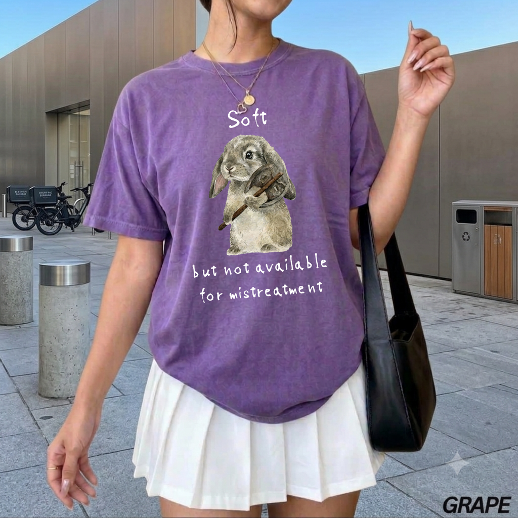 Soft But Not Available For Mistreatment Shirt — Funny Bunny Axe Graphic Tee | Funny Shirt