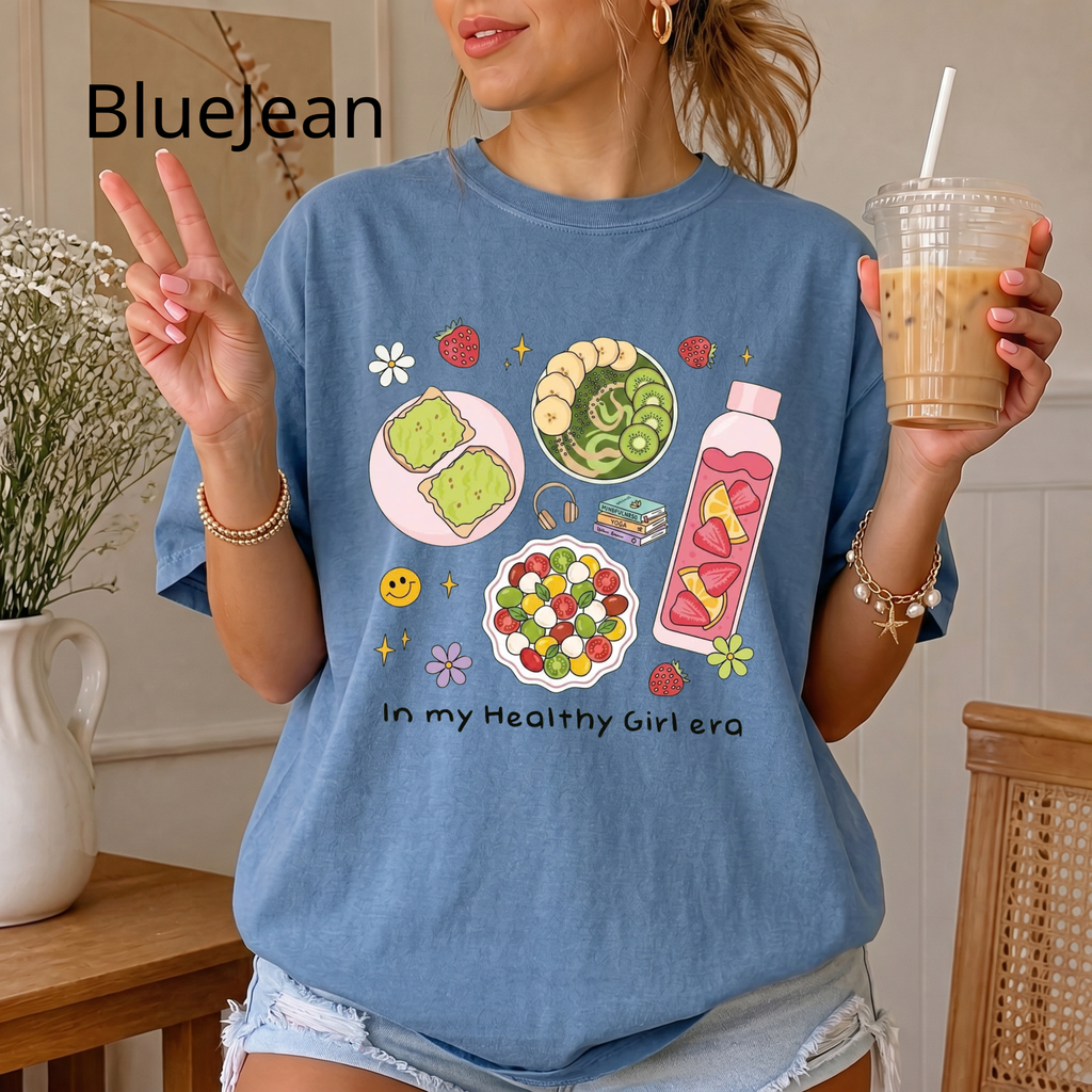 In My Healthy Girl Era T-Shirt, Wellness Lifestyle Tee, Fitness Motivation Gift