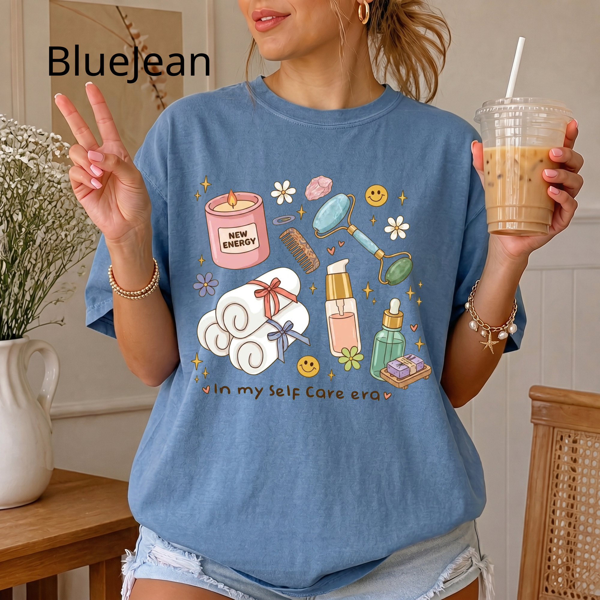 "In My Self Care Era" T-Shirt, Cute Spa Day Graphic Tee, Skincare Routine Shirt