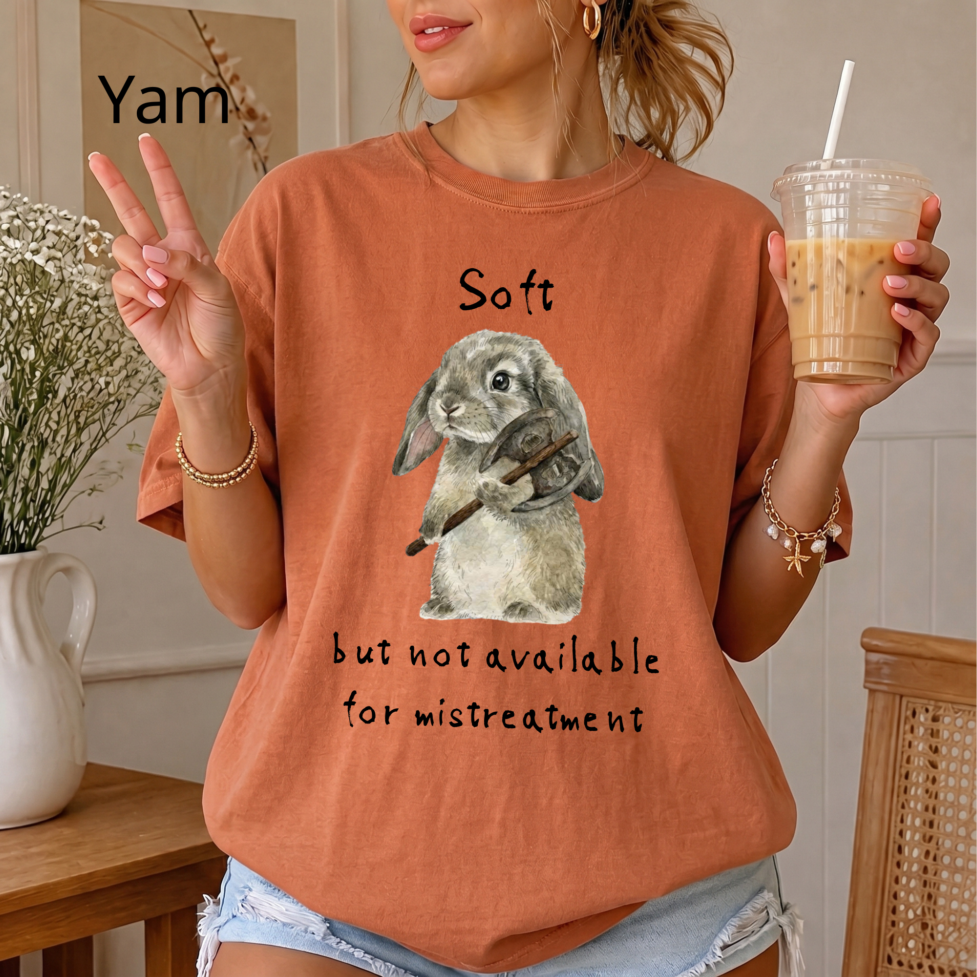 Soft But Not Available For Mistreatment Shirt — Funny Bunny Axe Graphic Tee | Funny Shirt