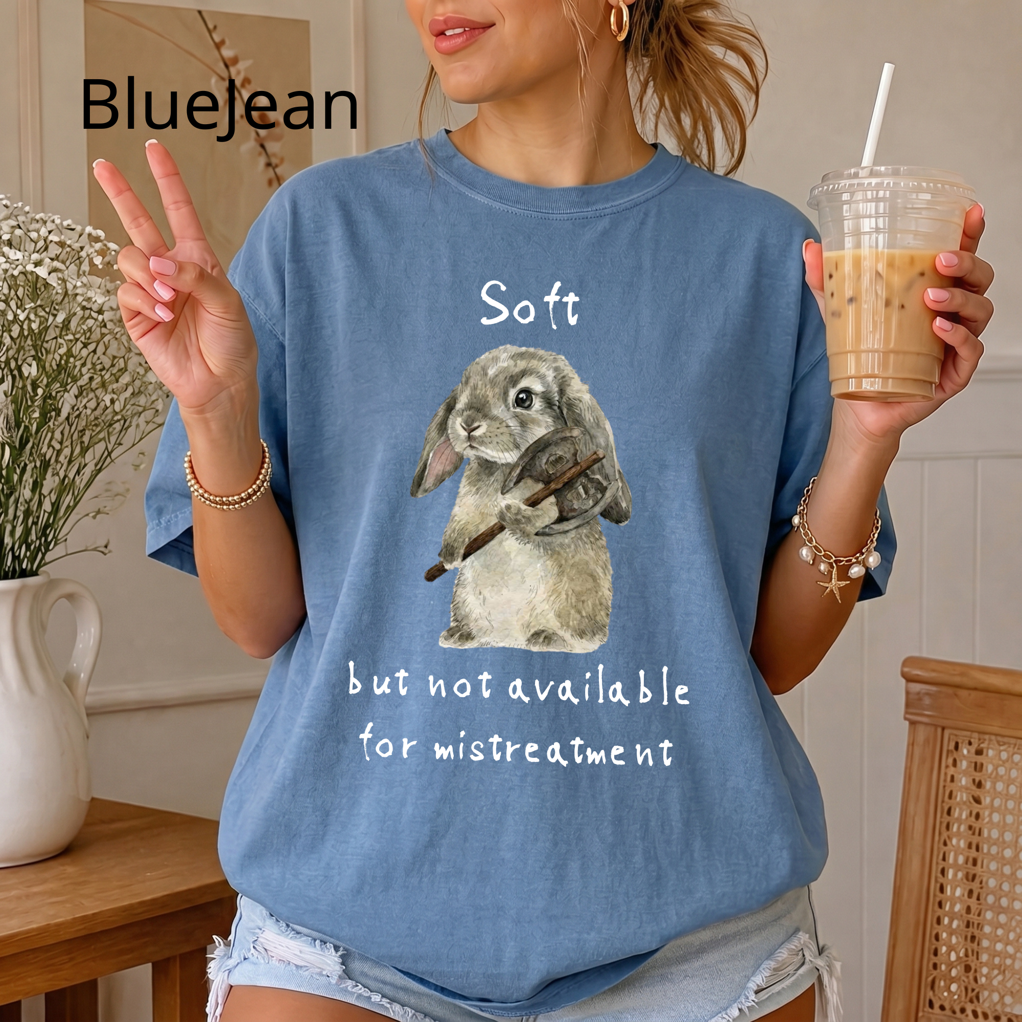 Soft But Not Available For Mistreatment Shirt — Funny Bunny Axe Graphic Tee | Funny Shirt