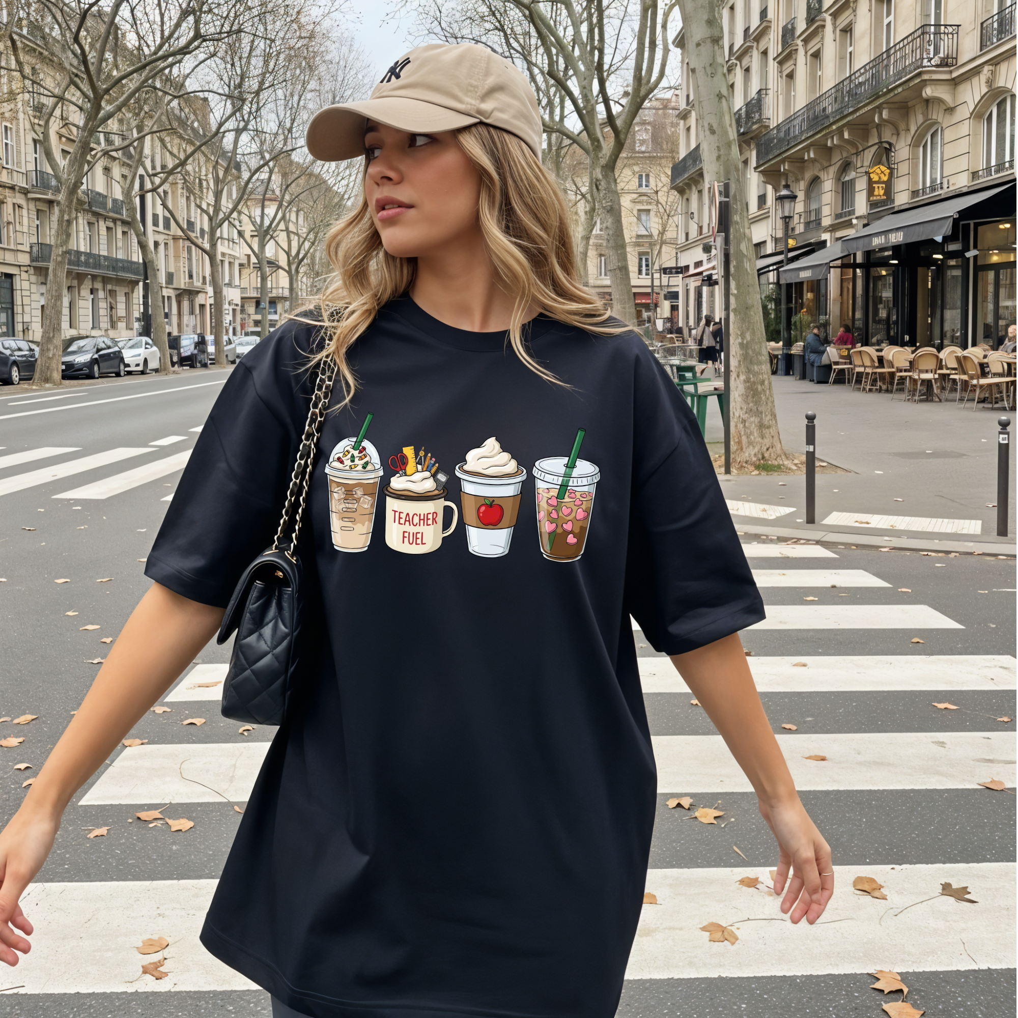 Teacher Coffee Fuel T-Shirt, Cute Teacher Graphic Tee, Back to School Shirt for Teachers, Caffeine Queen Teacher Shirt