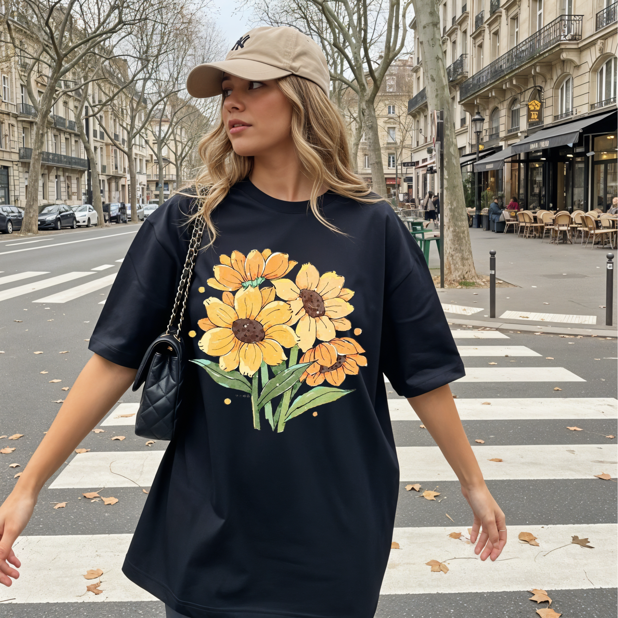 Vintage Sunflower Bouquet T-Shirt, Botanical Nature Lover T-Shirt, Cute Summer Nature Shirt