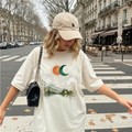 Vintage Nature Aesthetic T-Shirt, Sun and Moon Graphic Tee, Boho Landscape Shirt, Cute Indie Clothing