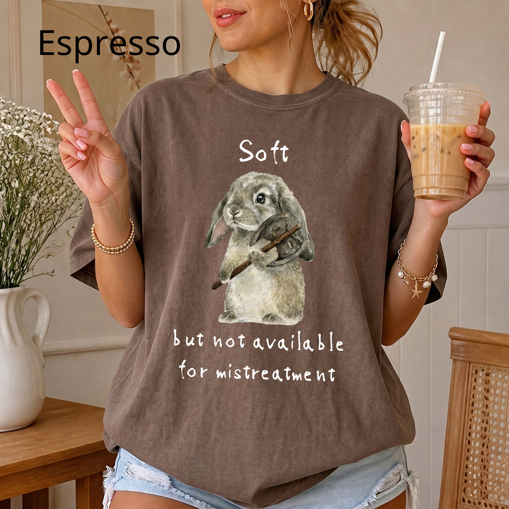 Soft But Not Available For Mistreatment Shirt — Funny Bunny Axe Graphic Tee | Funny Shirt