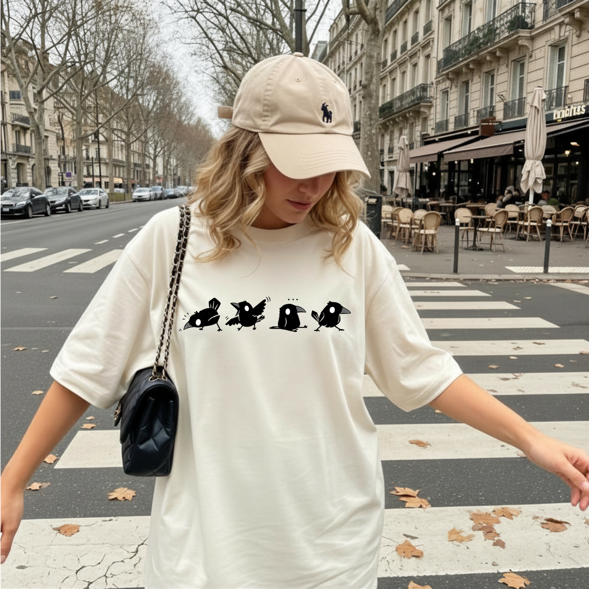 Cute Silly Birds Comfort Colors T-Shirt, Funny Crow Graphic Tee, Kawaii Animal Aesthetic Shirt, Casual Vintage Top