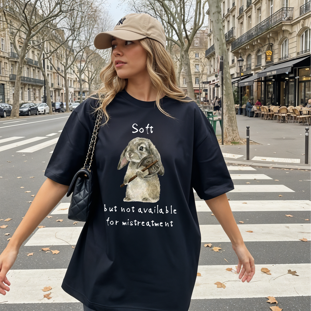 Soft But Not Available For Mistreatment Shirt — Funny Bunny Axe Graphic Tee | Funny Shirt
