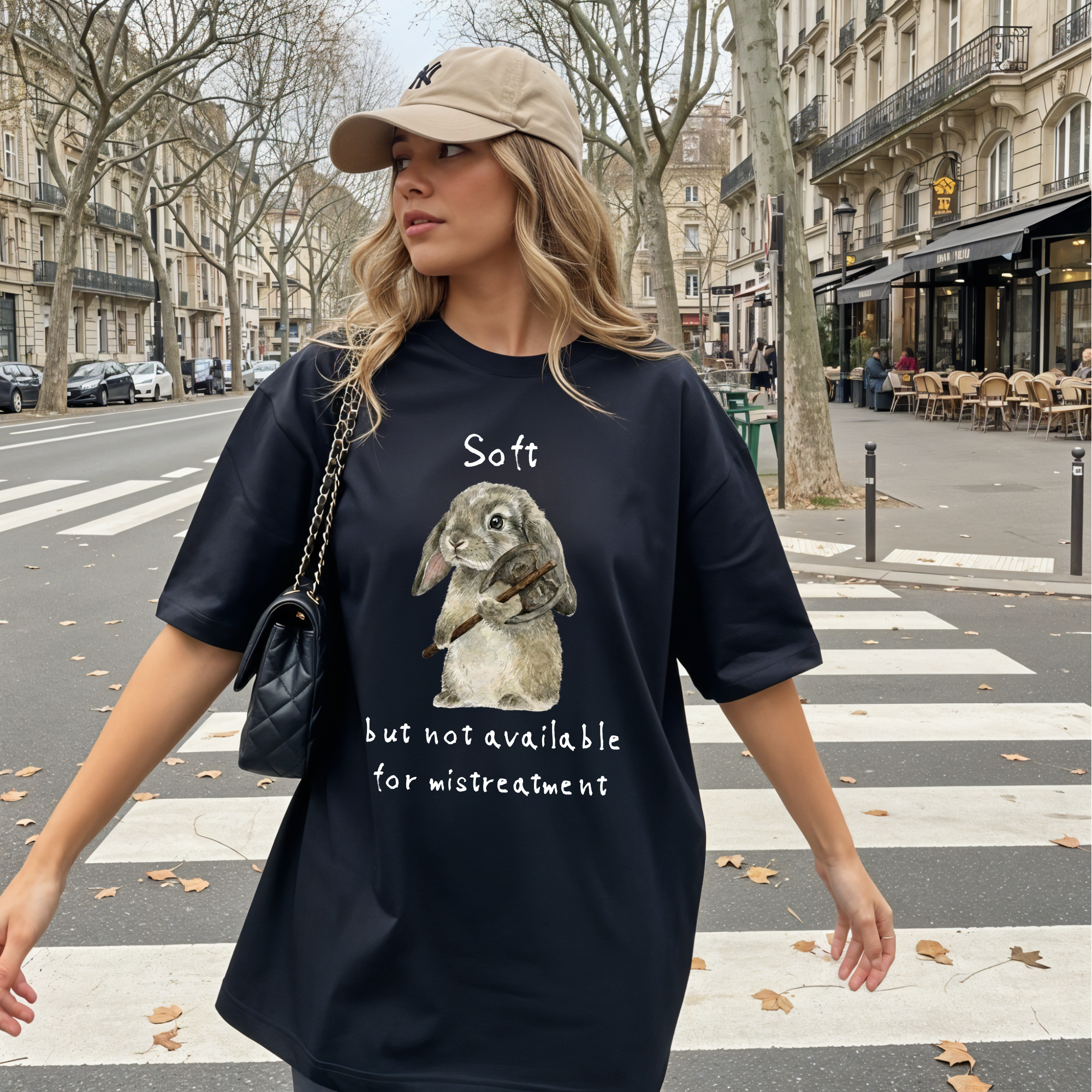 Soft But Not Available For Mistreatment Shirt — Funny Bunny Axe Graphic Tee | Funny Shirt