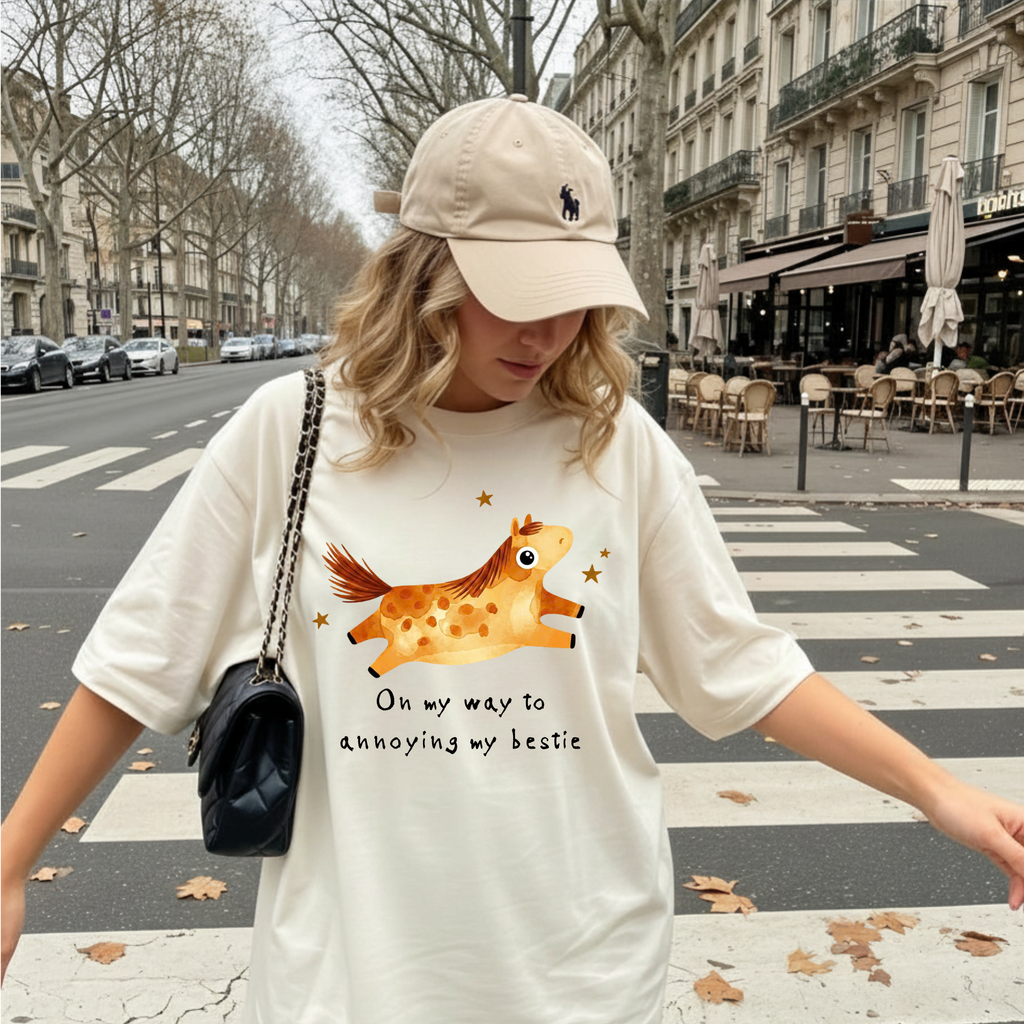Custom "On My Way To Annoying my husband" Comfort Colors T-Shirt, Funny Horse Graphic Tee, Cute Animal Lover Gift