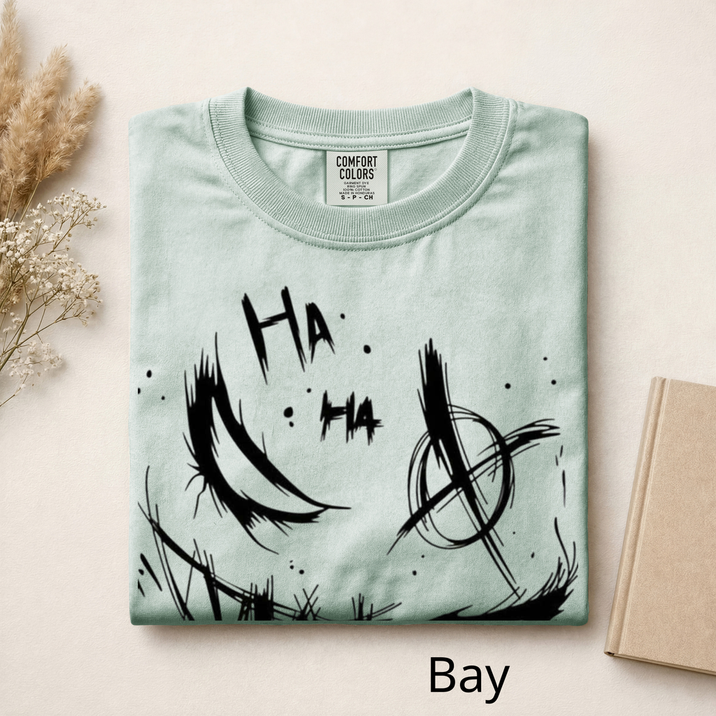 Gothic Smile Graphic T-Shirt, Artistic Graffiti Sketch Apparel, Edgy Dark Aesthetic Clothing, Comfort Colors Style Streetwear, Unique Gift for Him/Her