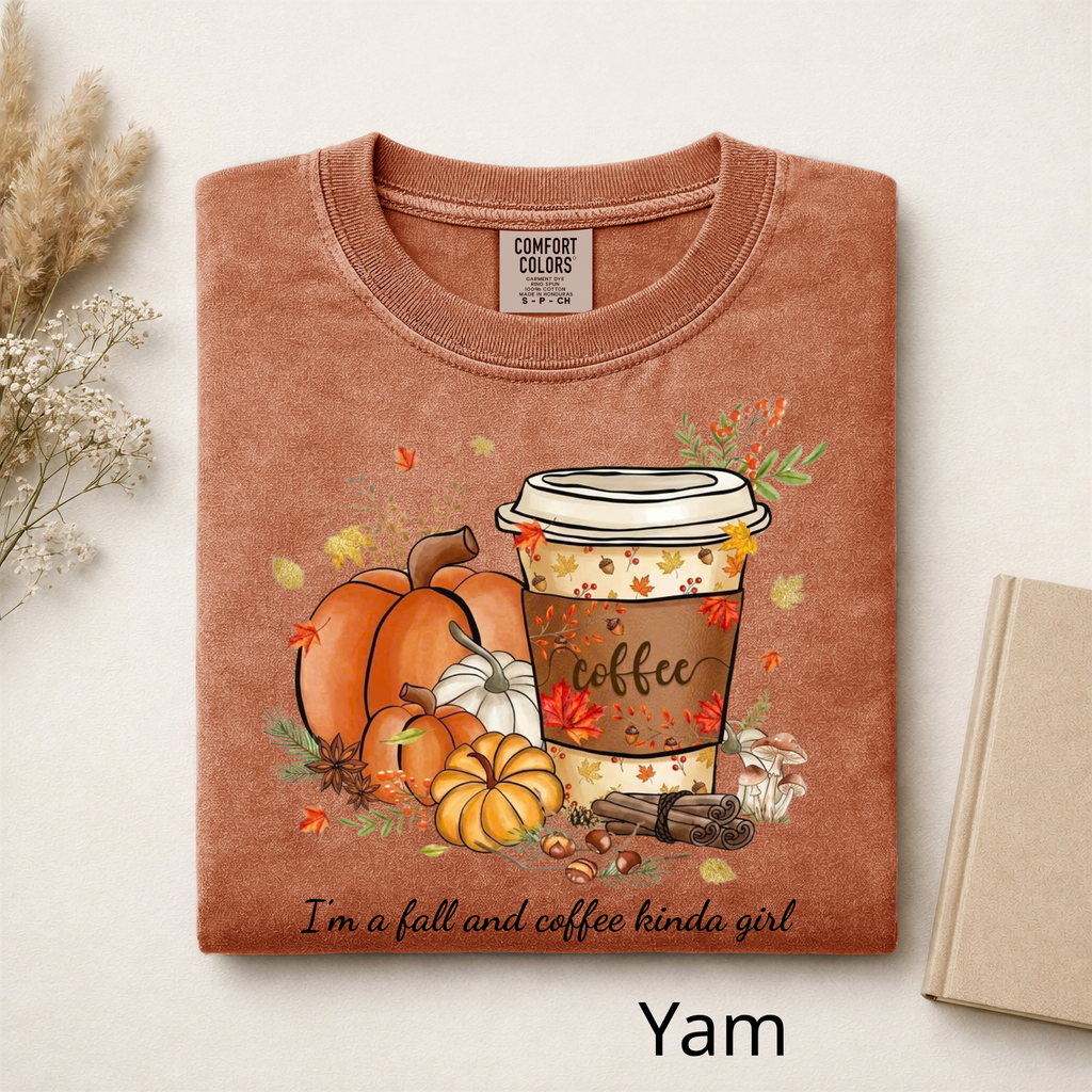 Fall Coffee Lover Shirt, Autumn Pumpkin Spice Graphic Tee, Cute Fall Aesthetic Sweatshirt, Coffee Season Gift