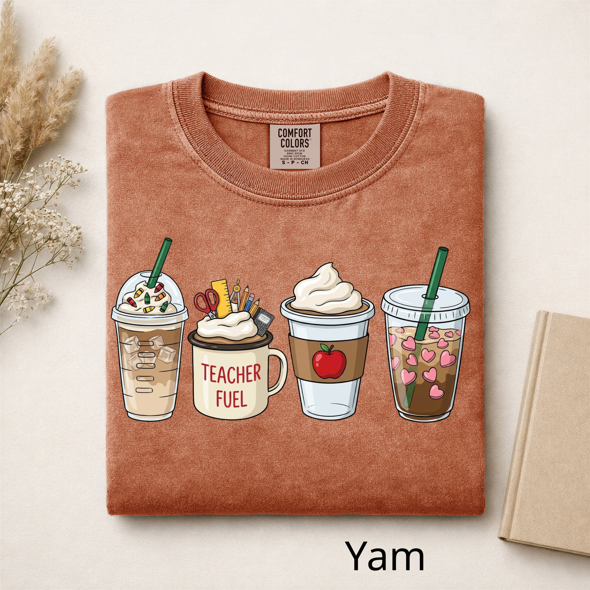 Teacher Coffee Fuel T-Shirt, Cute Teacher Graphic Tee, Back to School Shirt for Teachers, Caffeine Queen Teacher Shirt