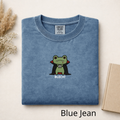 Vampire Frog Embroidered T-Shirt, Blech Cute Frog Tee, Spooky Season Aesthetic Shirt, Funny Gothic Animal Embroidery Gift