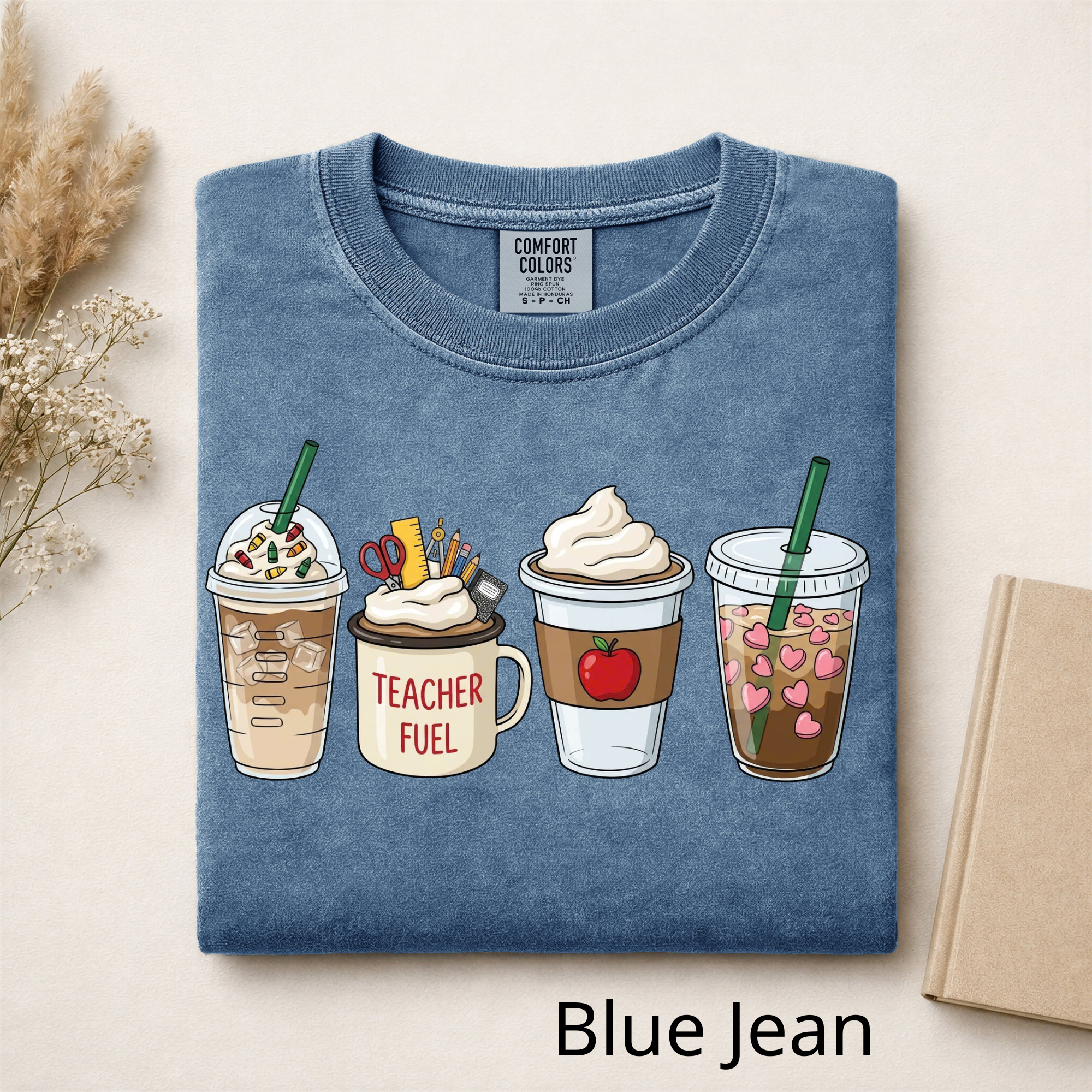 Teacher Coffee Fuel T-Shirt, Cute Teacher Graphic Tee, Back to School Shirt for Teachers, Caffeine Queen Teacher Shirt