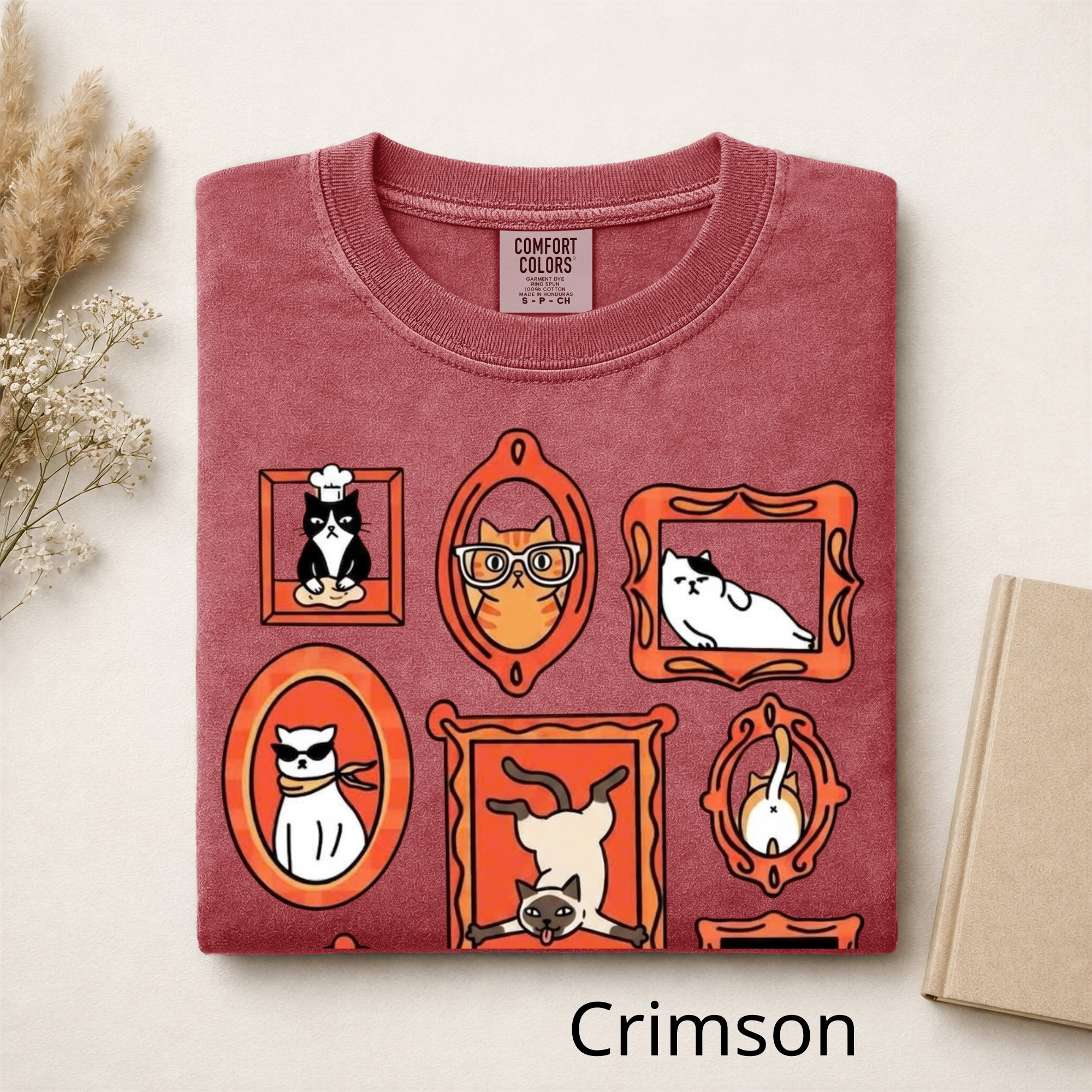 Vintage Cat Gallery T-Shirt, Funny Cats in Frames Graphic Tee, Cute Cat Lover Gift, Aesthetic Retro Animal Shirt