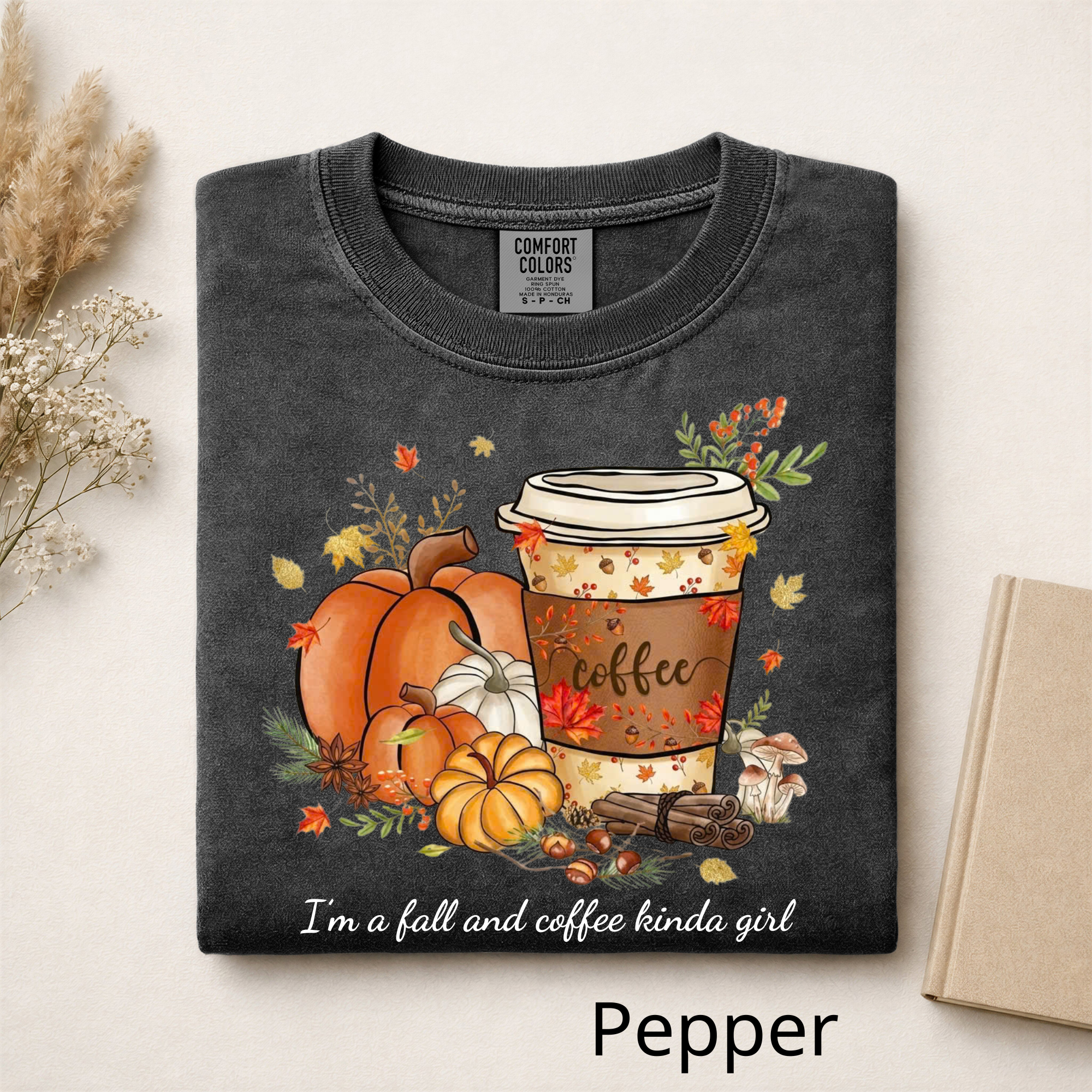 Fall Coffee Lover Shirt, Autumn Pumpkin Spice Graphic Tee, Cute Fall Aesthetic Sweatshirt, Coffee Season Gift