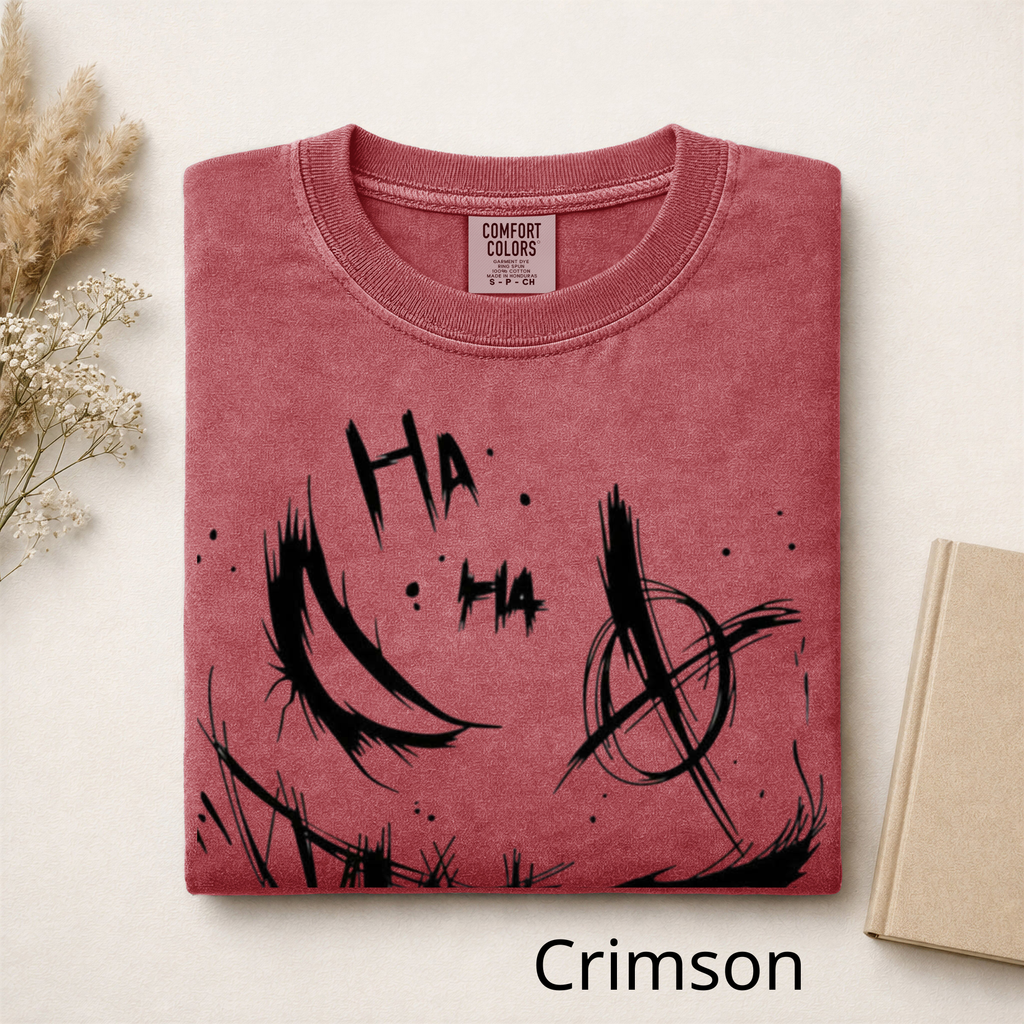 Gothic Smile Graphic T-Shirt, Artistic Graffiti Sketch Apparel, Edgy Dark Aesthetic Clothing, Comfort Colors Style Streetwear, Unique Gift for Him/Her