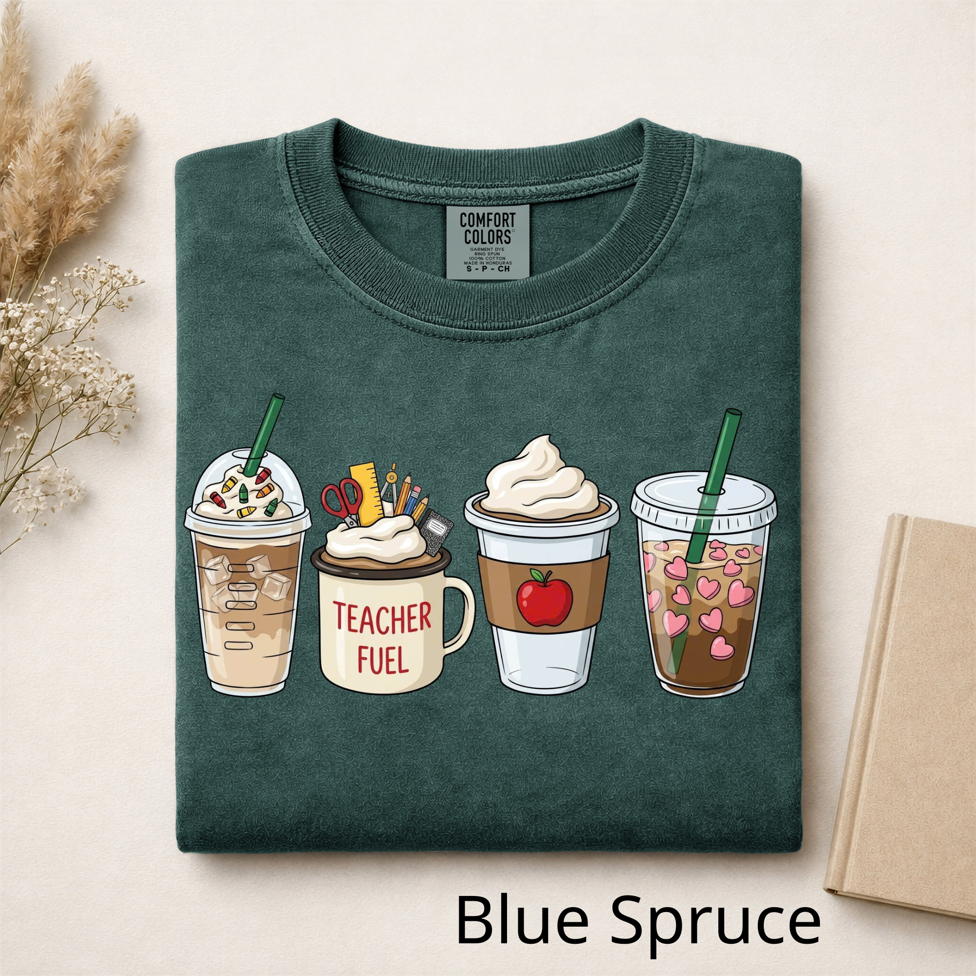 Teacher Coffee Fuel T-Shirt, Cute Teacher Graphic Tee, Back to School Shirt for Teachers, Caffeine Queen Teacher Shirt