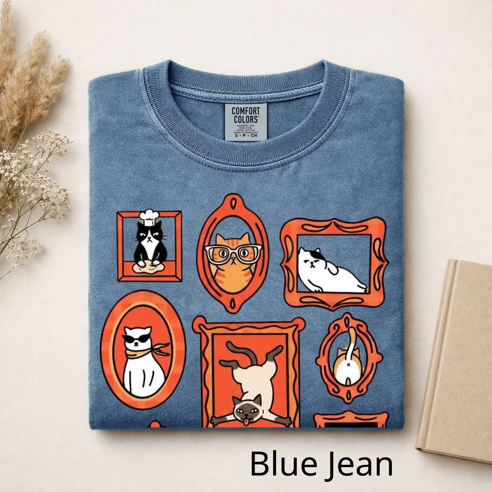 Vintage Cat Gallery T-Shirt, Funny Cats in Frames Graphic Tee, Cute Cat Lover Gift, Aesthetic Retro Animal Shirt