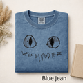 We're All Mad Here Cat Eyes T-Shirt, Alice in Wonderland Inspired Graphic Tee, Cheshire Cat Aesthetic Shirt, Book Lover Gift