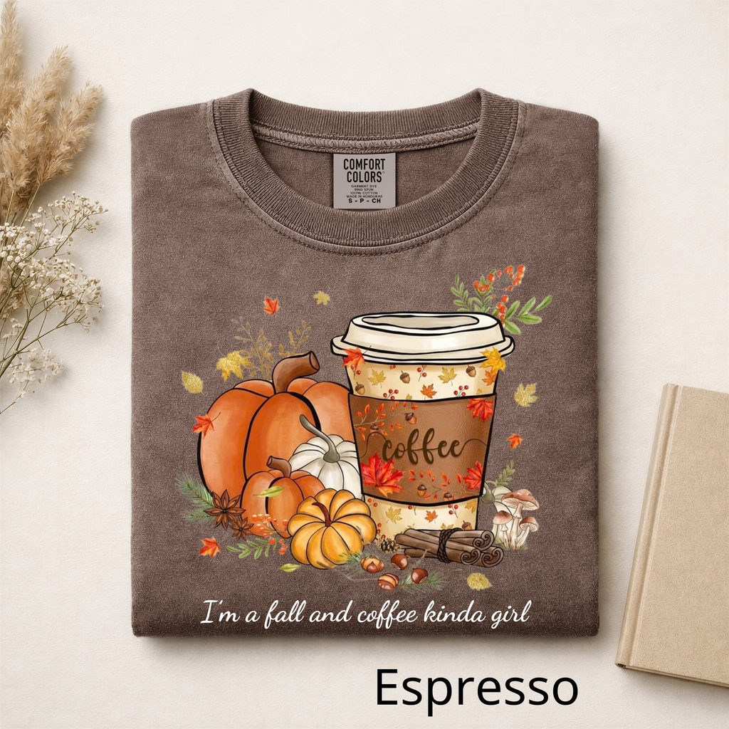 Fall Coffee Lover Shirt, Autumn Pumpkin Spice Graphic Tee, Cute Fall Aesthetic Sweatshirt, Coffee Season Gift