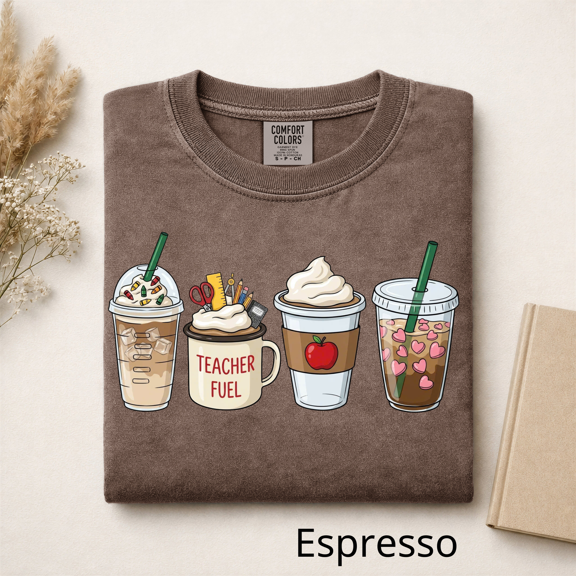 Teacher Coffee Fuel T-Shirt, Cute Teacher Graphic Tee, Back to School Shirt for Teachers, Caffeine Queen Teacher Shirt