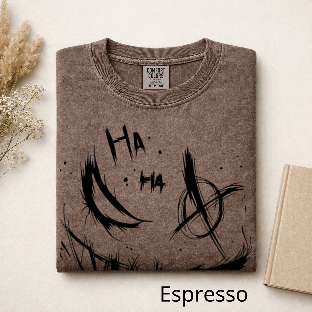 Gothic Smile Graphic T-Shirt, Artistic Graffiti Sketch Apparel, Edgy Dark Aesthetic Clothing, Comfort Colors Style Streetwear, Unique Gift for Him/Her