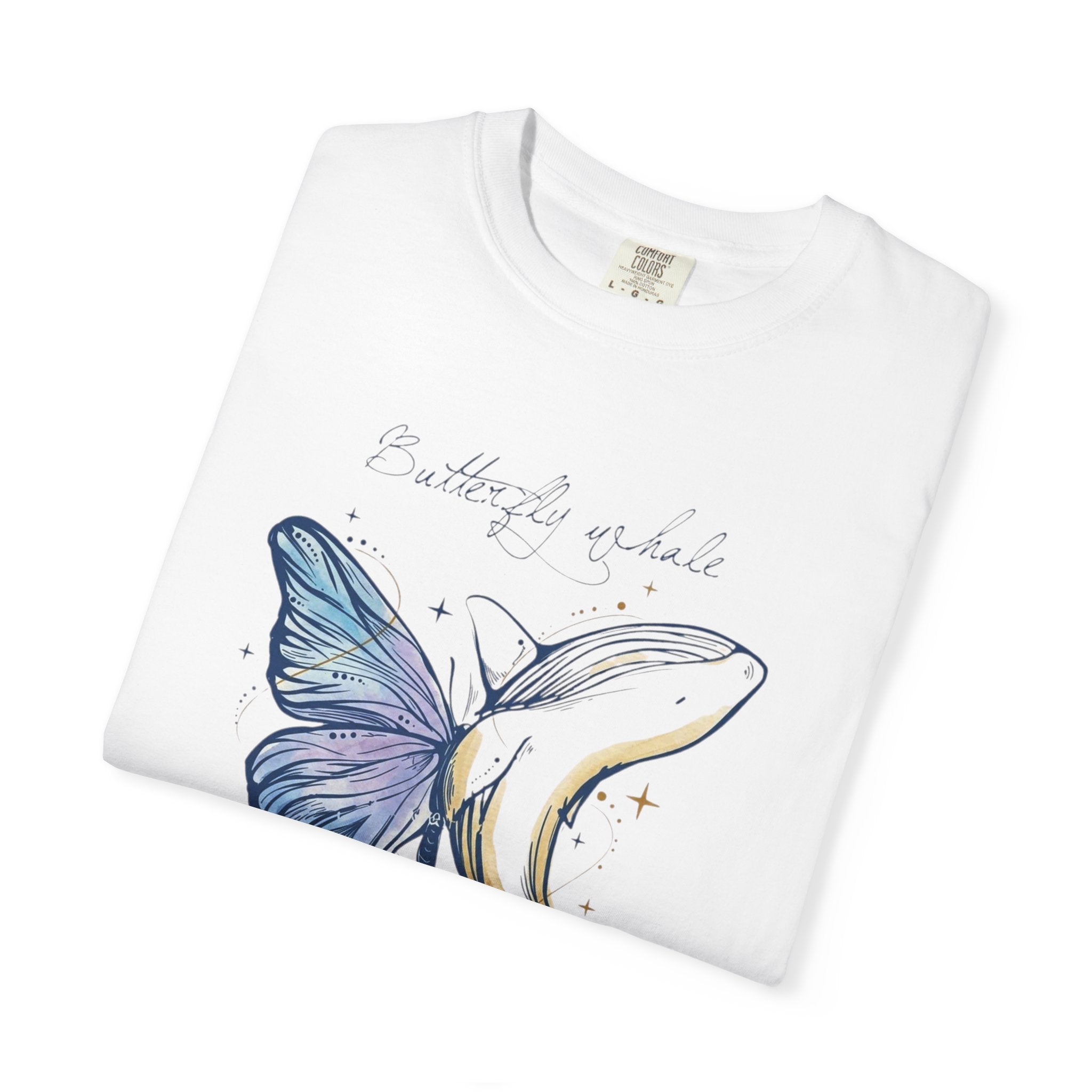 T‑Shirt — Butterfly Whale Illustration "the gift of whale" — Nature‑Inspired Graphic Tee