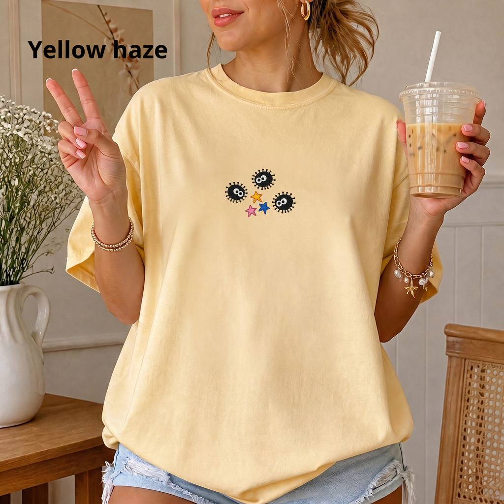 Soot Sprite Star Embroidery Tee | Cute star Shirt
